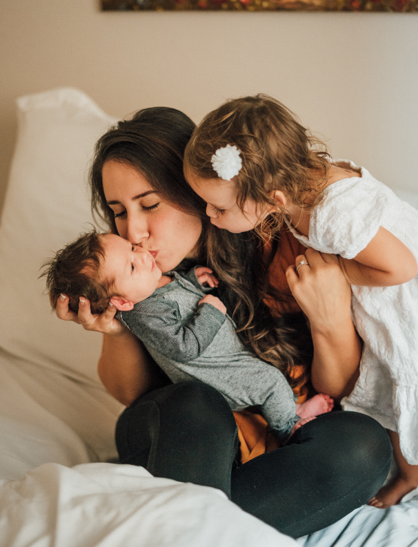 Mother with her children