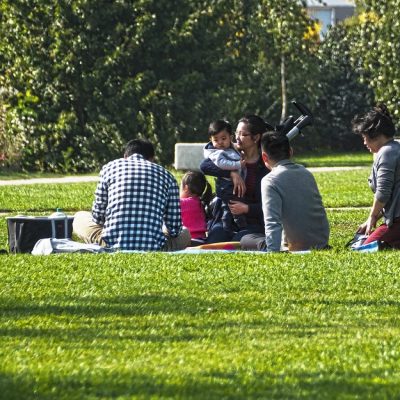 Family in a park