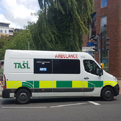 Ambulance on the road