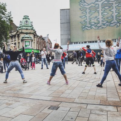 Hull City Centre group of people dancing