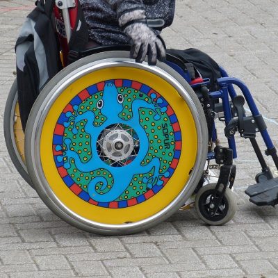 Colourful vibrant wheelchair